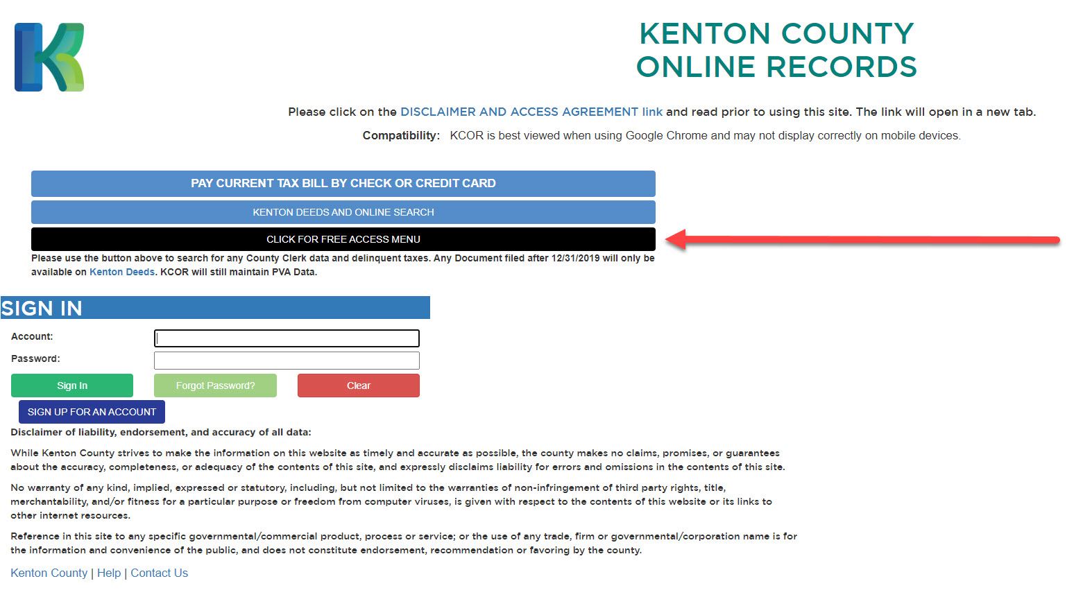 KCOR Instructions Screenshot